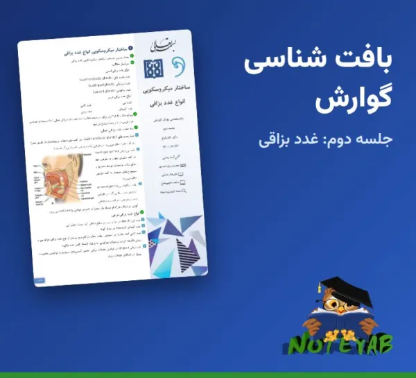 جزوه بافت شناسی گوارش جلسه دوم: ساختار میکروسکوپی انواع غدد بزاقی – دکتر تک زارع (علوم پزشکی تهران)